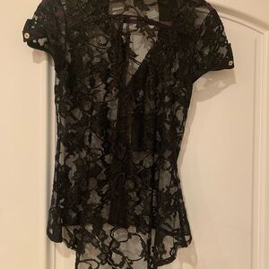 Roberto Cavalli Black Lace Blouse